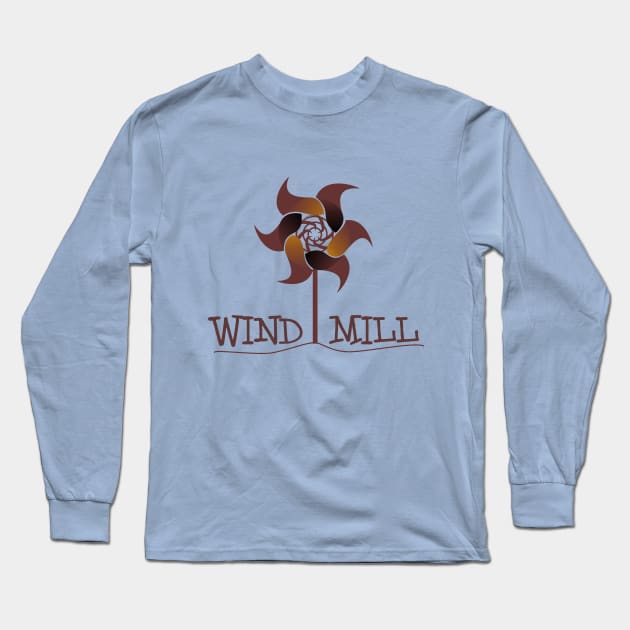 Windmill Earth Day Long Sleeve T-Shirt by nomoman01